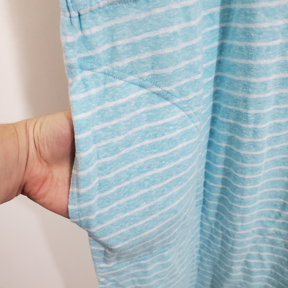 NWT T by Talbots Activewear Dress Turquoise Aqua Striped Sleeveless Nautical 3X - Picture 3 of 11